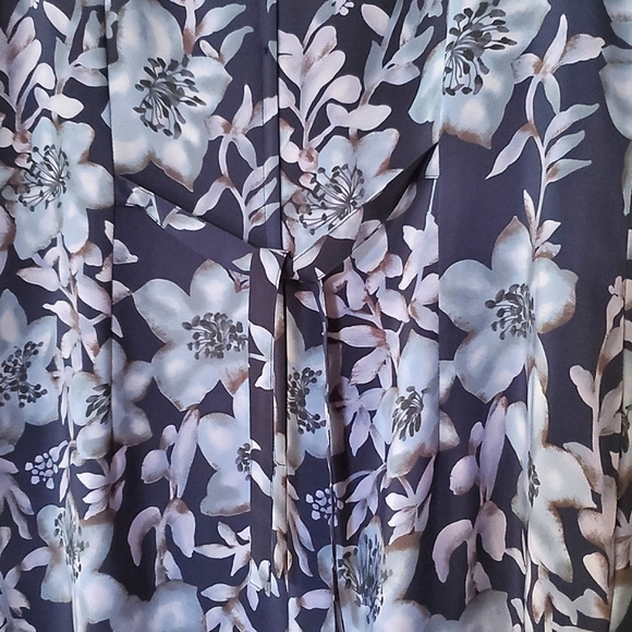 Vintage Norton McNaughton Navy Floral Sleeveless Dress Women's Size 12 - Picture 7 of 11